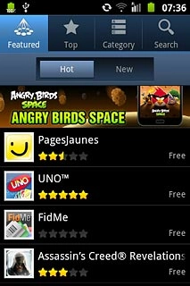 Press the required category at the top of the display.