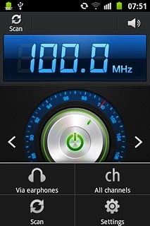 To turn off the speaker:Press Via earphones.