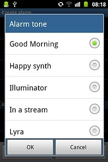 Press the different alarm tones to listen to them.