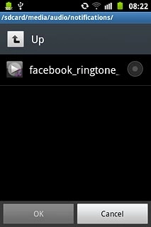 Once you've found an audio file you like, press the field next to the the required audio file.