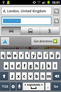 Press the required mode of transportation.