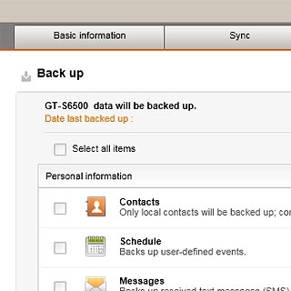 Click Select all items to select all data.