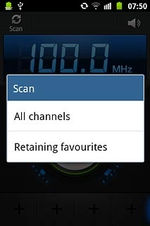Press All channels.The radio searches for channels.