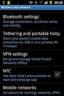 Press NFC to turn the function on or off.