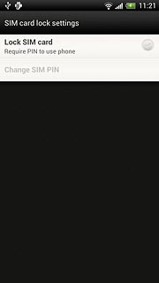 Press Lock SIM card to turn use of PIN on or off.