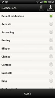 Press Default notification or the different message tones to hear them.