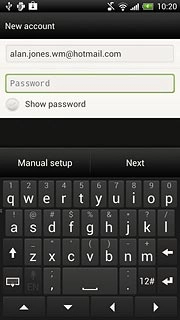 Press Password and key in the password for your email account at your email provider.