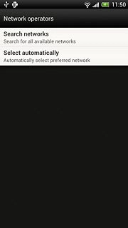 Your phone will search for networks within range.Press Select automatically.