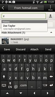 Press the required contact.Write subject and text for your email message.