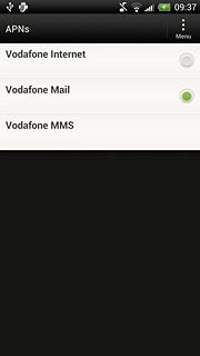 Press the field next to Vodafone Mail to fill in the field.