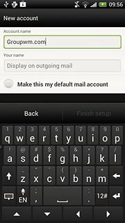Press the field below Account name and key in the required name.