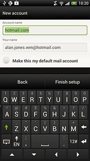 Press the field below Account name and key in the required name.