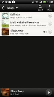 Press the required audio file or the required playlist.