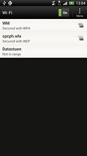 A list of Wi-Fi networks within range is displayed.Press the required network.