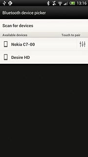 Press the required Bluetooth device.