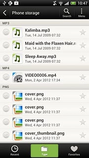 Press the required file to select it.