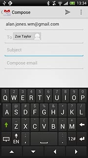 Press Subject.Key in a subject for the email message.