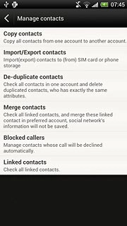 Press Import/Export contacts.