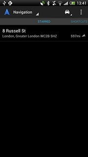Slide your finger right on the display.Your favourite locations are displayed.Press the required destination.