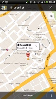 Press the information field above the destination.