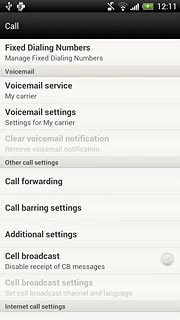 Press Additional settings.After a moment the current settings are displayed.