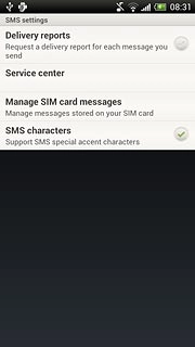 Press Delivery reports to turn the function on or off.