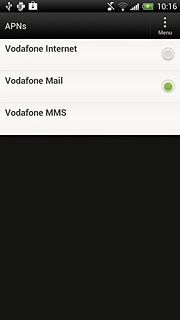 Press the field next to Vodafone Mail to fill in the field.