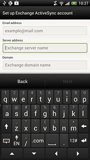 Press the field below Server address and key in the server address.