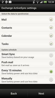 Press Next.Please note:each time your phone connects to the server to synchronise, data charges will apply.