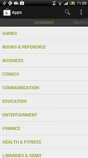 To search by category:Press CATEGORIES.Go to the required category.