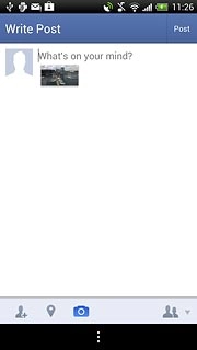 Key in text for the picture or the video clip.Press Post.