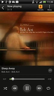 To fast forward or rewind the current audio file:Press and drag the indicator right or left.