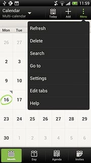 Press Settings.Follow the instructions on the display to select the required settings for the calendar.