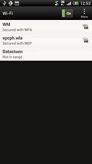 Press the field next to Wi-Fi to select On
