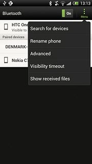 Press Search for devices.Your phone now searches for devices and after a moment, a list of Bluetooth devices within range is displayed.