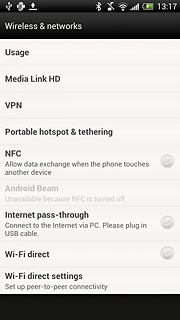 Press NFC to turn the function on or off.