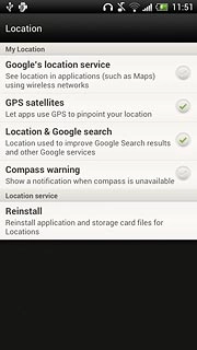 Press Google's location service to turn wireless networks on or off.