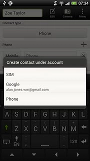 Press SIM, the required email account or Phone.