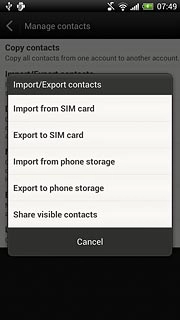 Press Export to SIM card.