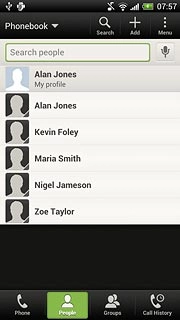 Press the required contact.