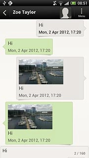 Press the time below the required picture message.