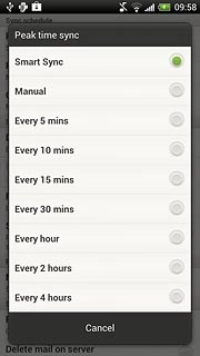 Press Smart Sync, Manual or the required interval.