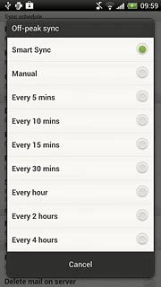 Press Smart Sync, Manual or the required interval.