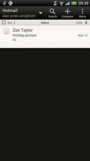 If email accounts have been created already:Press Menu.