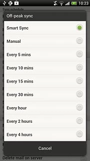 Press Smart Sync, Manual or the required interval.