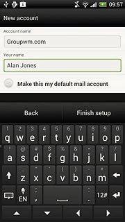 Press Finish setup.Wait while your phone retrieves new email messages.