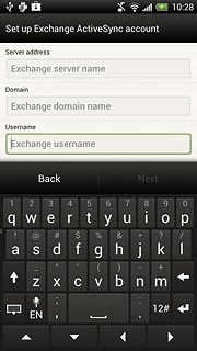 Press the field below Username and key in your username.