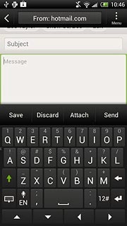 Press the text input field.Write the text for your email message.