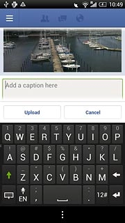Write text for the picture and press Upload.
