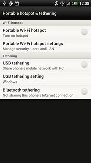 Press USB tethering setting.